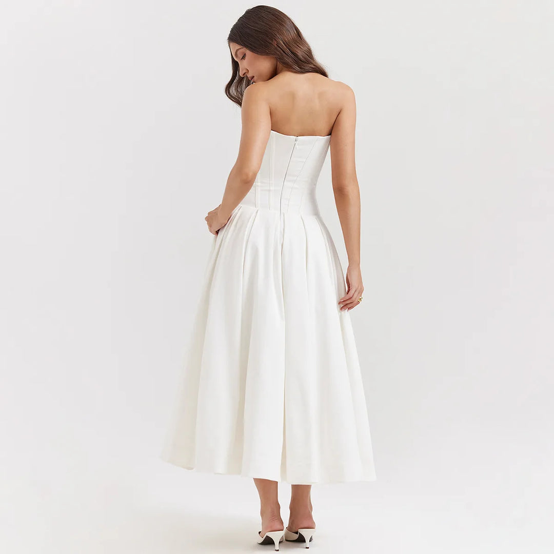 Strapless Midi Dress with Pockets - Fanny