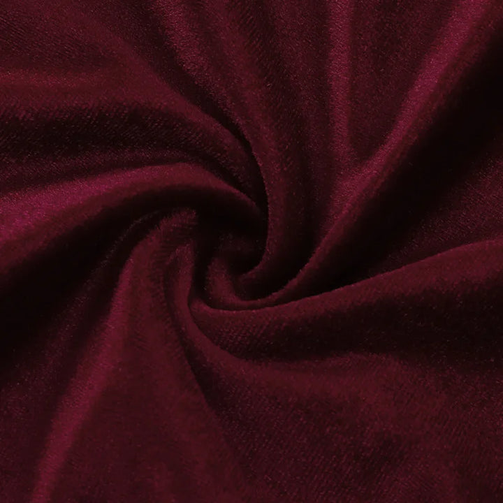 Velvet midi dress with pleats, off-shoulder, and mesh sleeves - Johanna