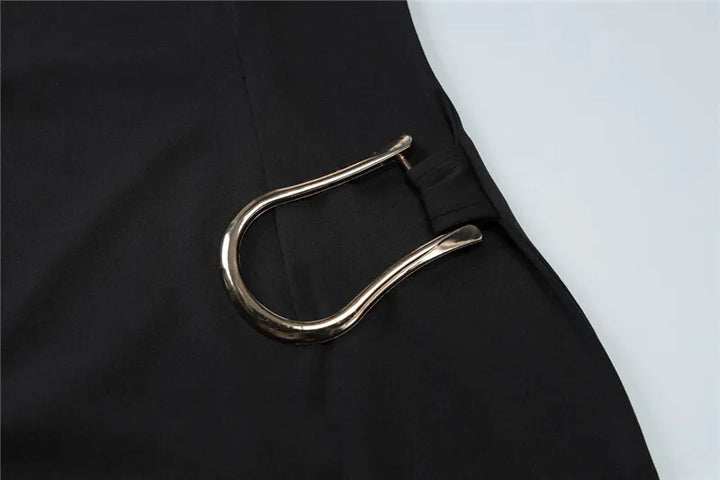 Mini dress with special design, buckle, and train decoration - Morgan