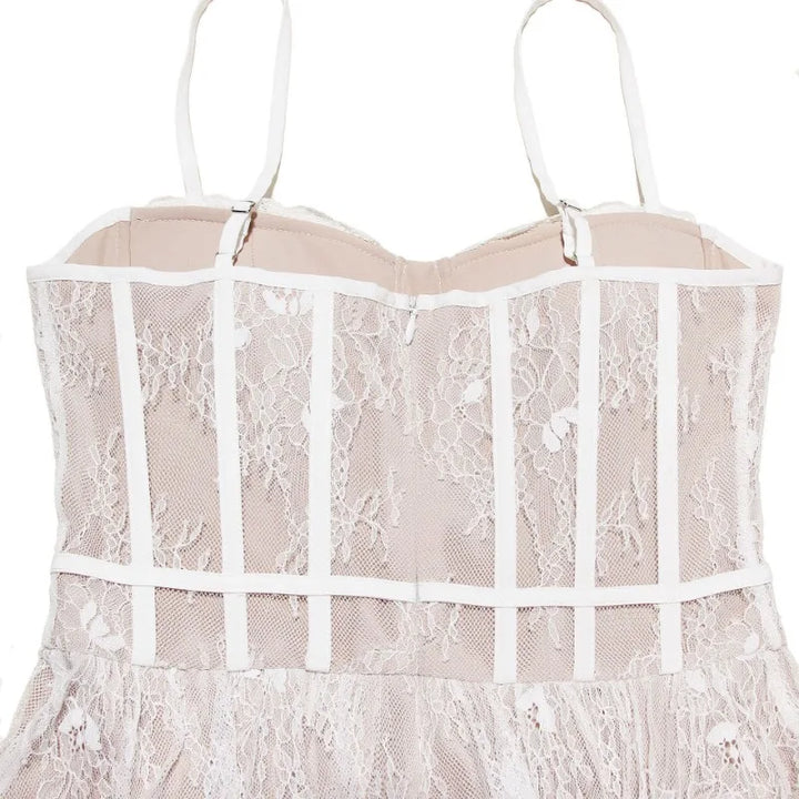 Mini Lace A-Line Dress with Corset Design - Milan