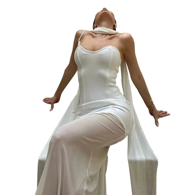 One-Shoulder Chiffon Maxi Dress - Melania