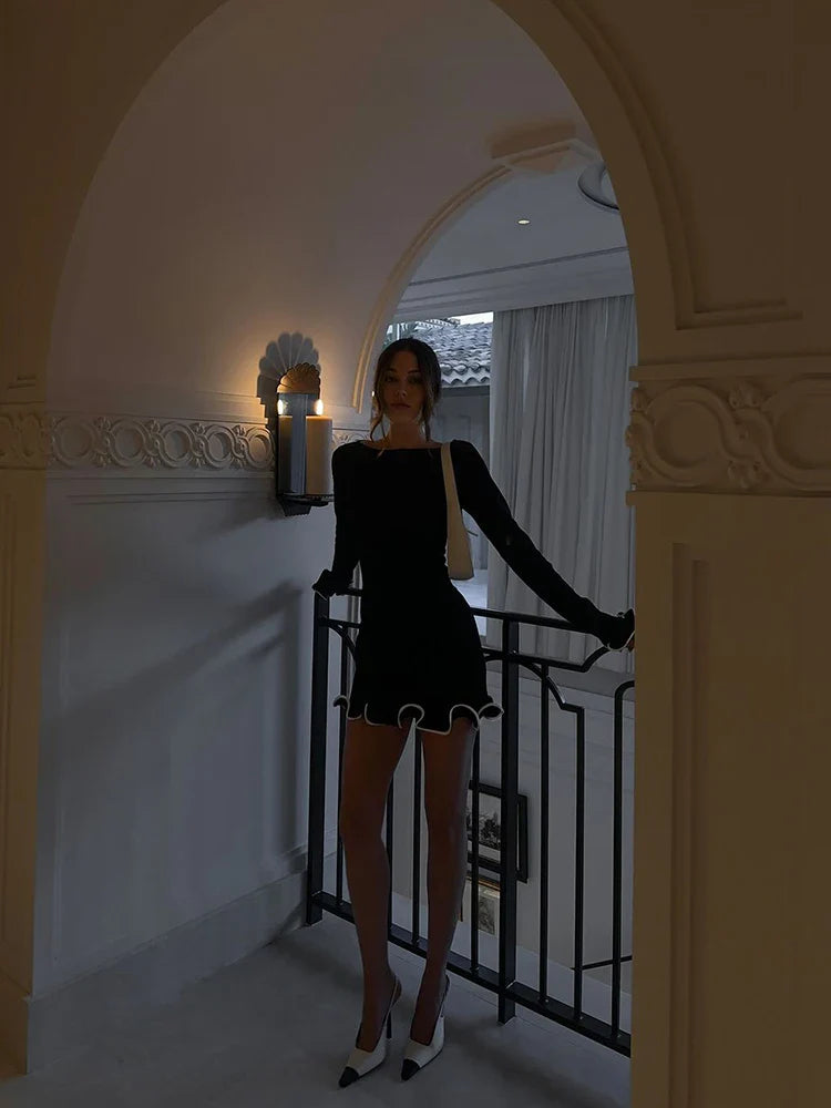 Mini/maxi/strapless knitted dress decorated with waves - RONNIE