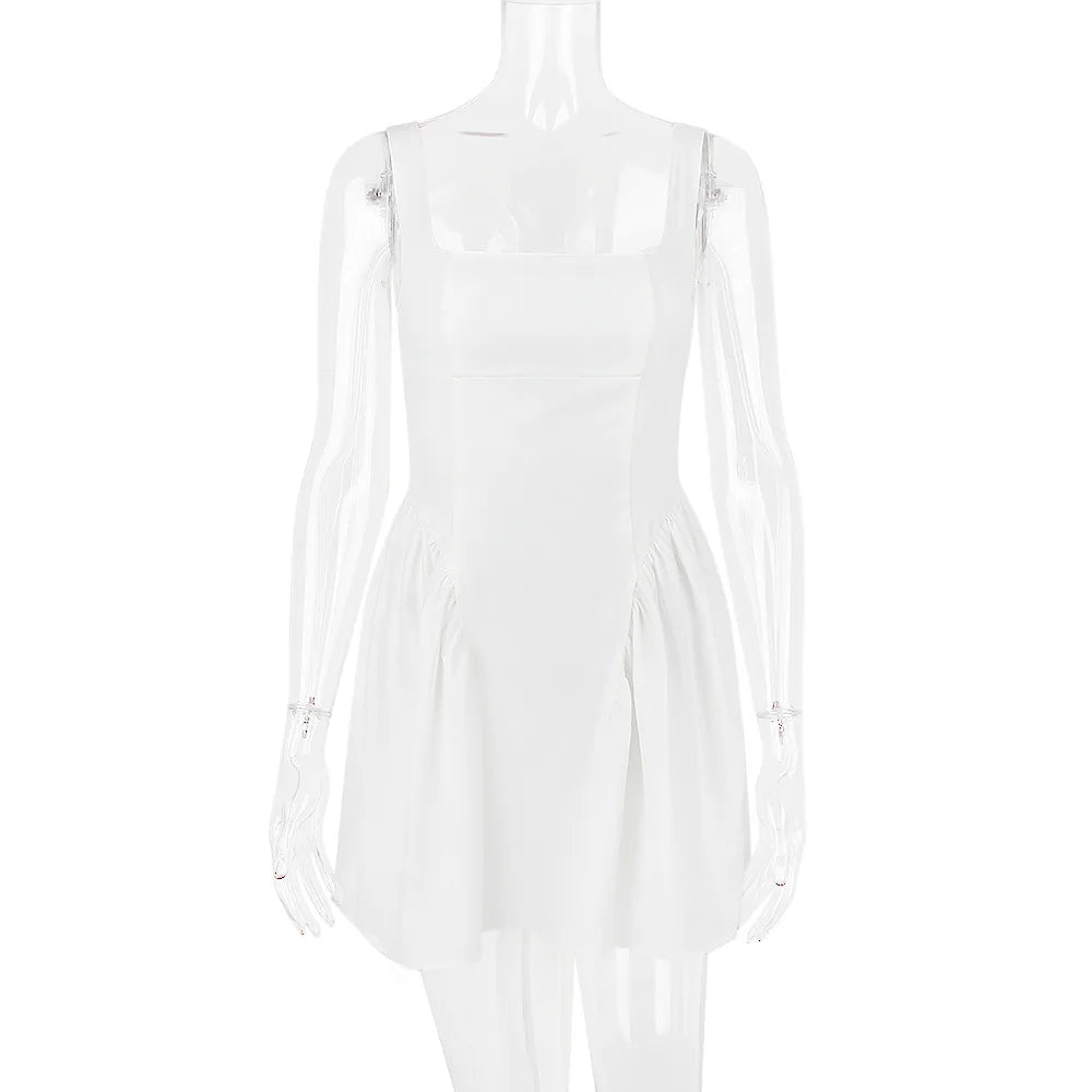 A-Line Mini Dress with Back Bow Tie - Linda
