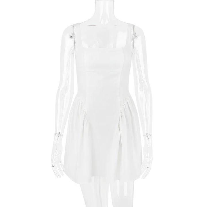 A-Line Mini Dress with Back Bow Tie - Linda