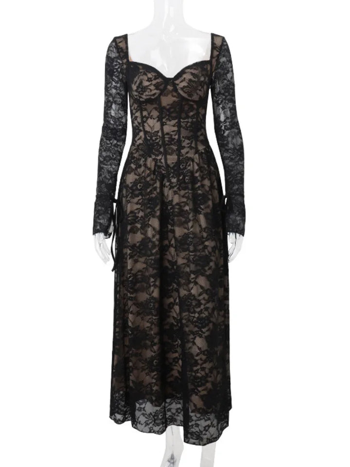 Lace maxi dress with corset design - Nuriel