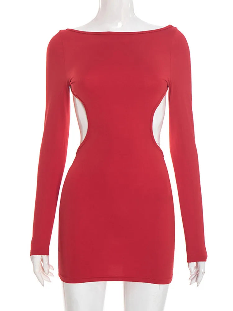 Mini Dress with Open Back and Bow Design - ORIN