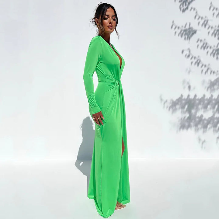 Maxi Dress with Deep Neckline - Michaela