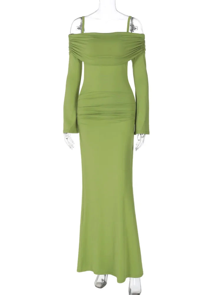 Maxi dress with off-shoulder and strap design - Gala