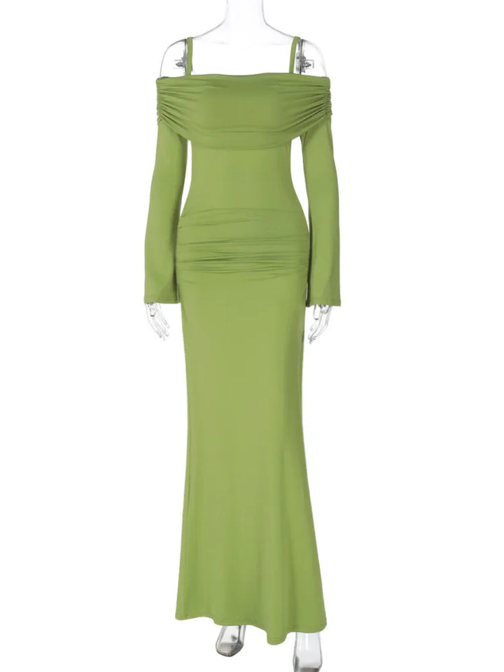 Maxi dress with off-shoulder and strap design - Gala