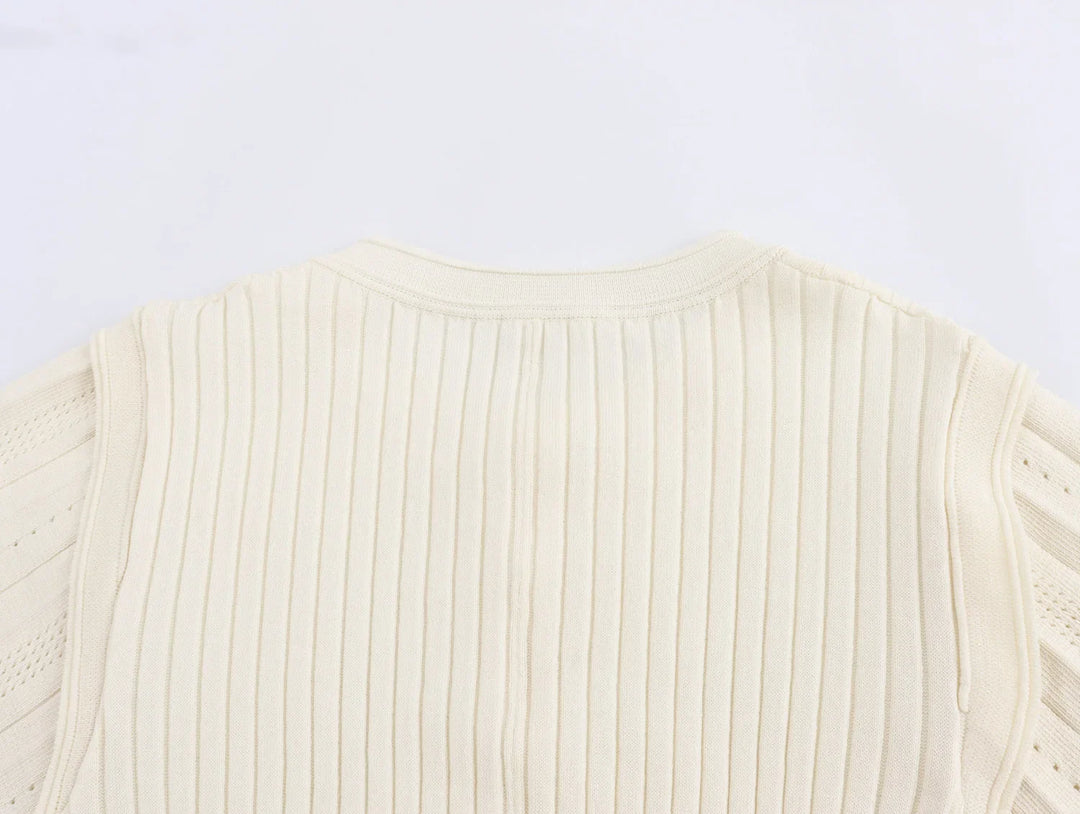 Midi Knitted Dress with French Vintage Design - Mimi