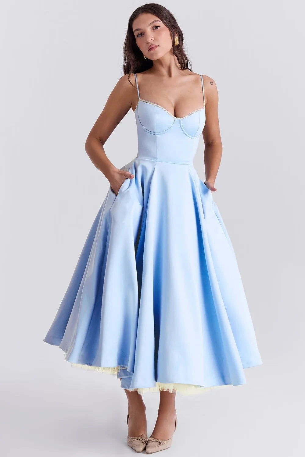 Midi Satin Dress - Adela
