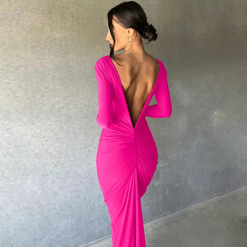 Maxi Dress with Deep Neckline - Nelly