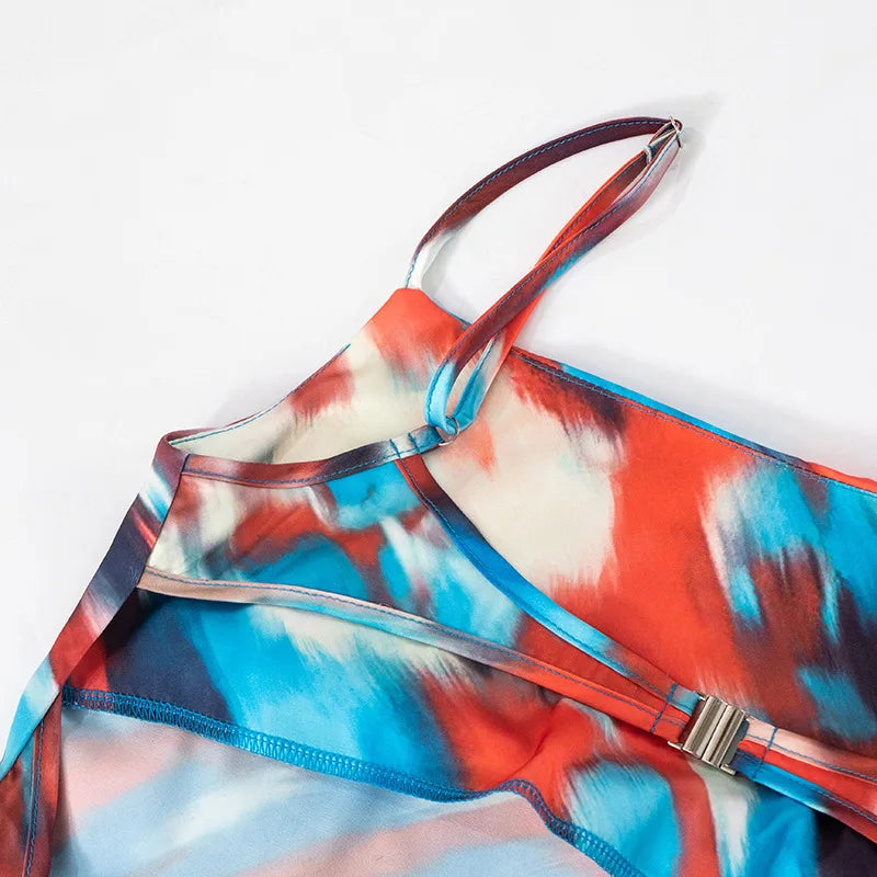 Colorful Satin Maxi Dress - Skylar