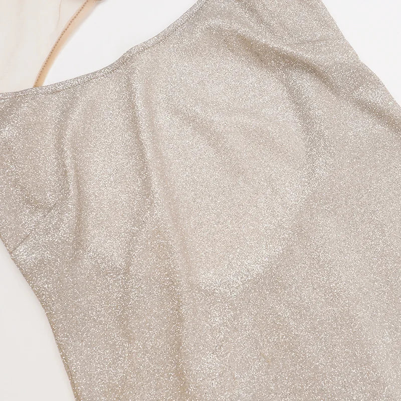 Sequin maxi dress with open back - SPARKLE
