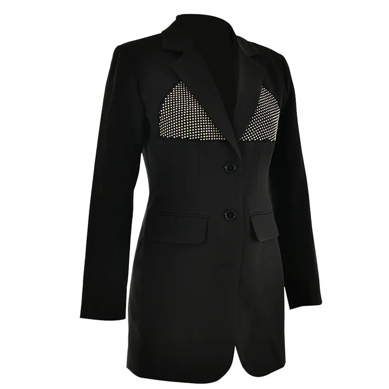 Mini blazer dress decorated with rhinestones - DANI