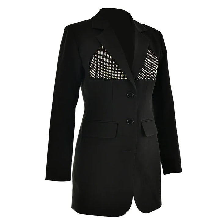 Mini blazer dress decorated with rhinestones - DANI