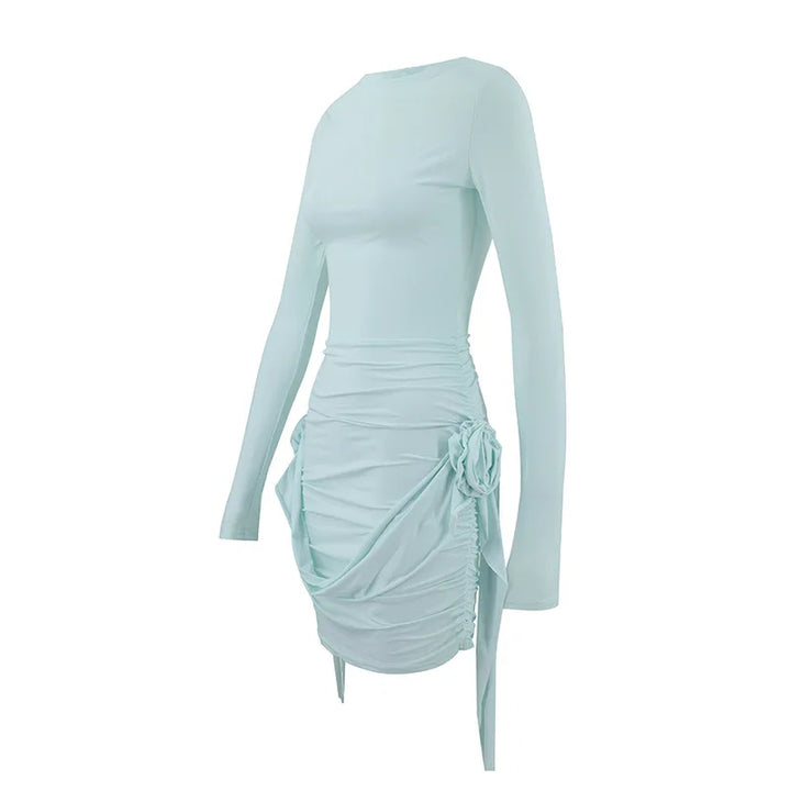 Mini dress with floral appliqué and ruffles - Orala