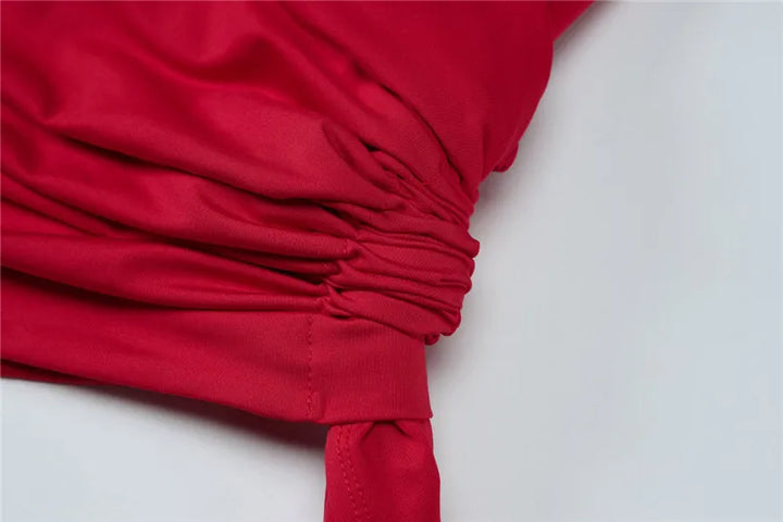 Mini dress with asymmetric design and train decoration - Nina