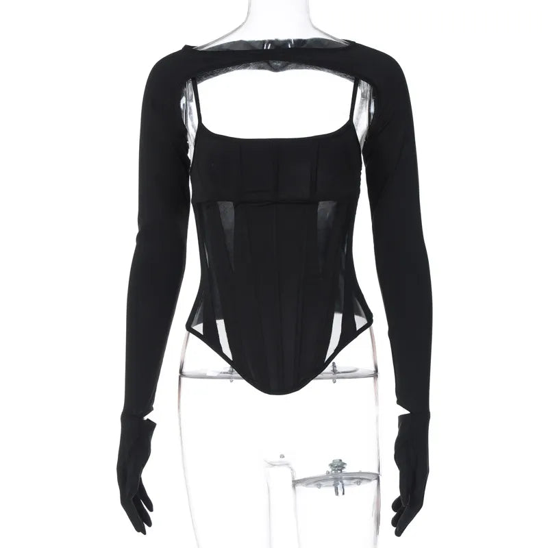 Corset Shirt with Cutout Design - Carolina