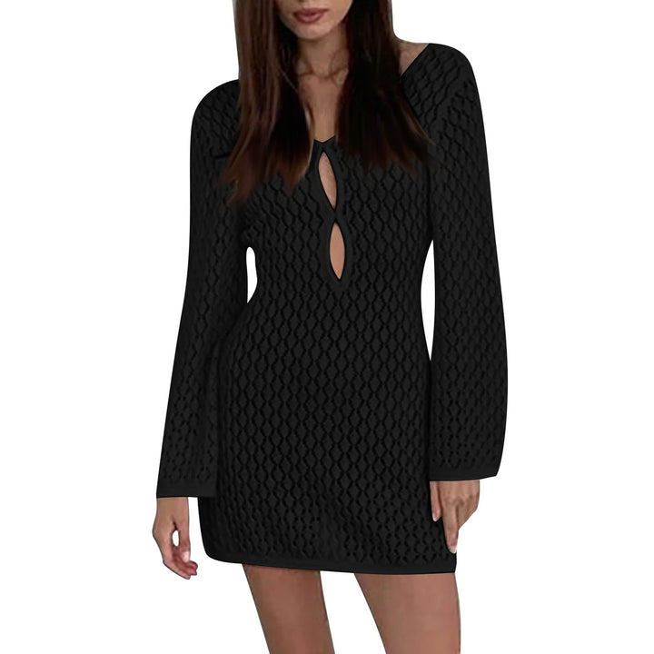 Knitted Mini Beach Dress with Open Back - Keira