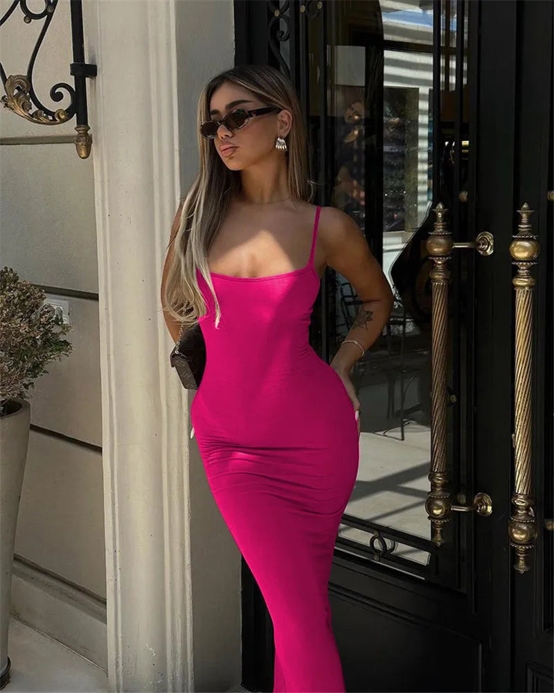 Fitted maxi dress with shaping fabric - Jordi