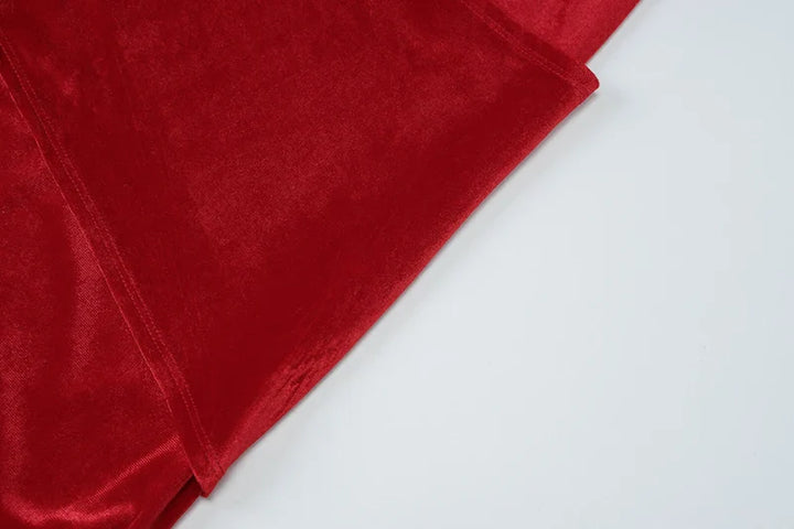 Velvet maxi dress with tie decoration - Marianela