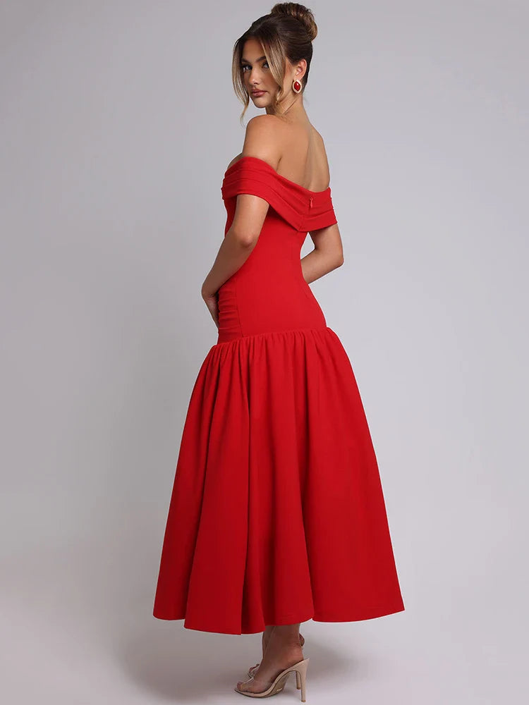 Maxi off-shoulder dress - Tehila