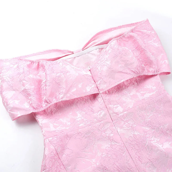 A-line mini dress with bow design and floral embroidery detail - Lenora
