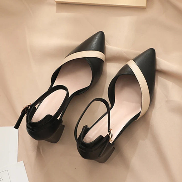 Faux Leather High Heels with Buckle Closure - Aryeh