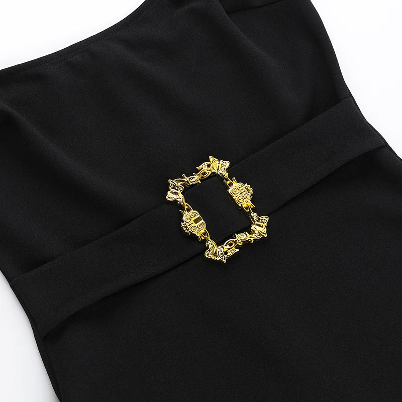 Fitted Mini Dress with Elegant Belt Detail - Laura