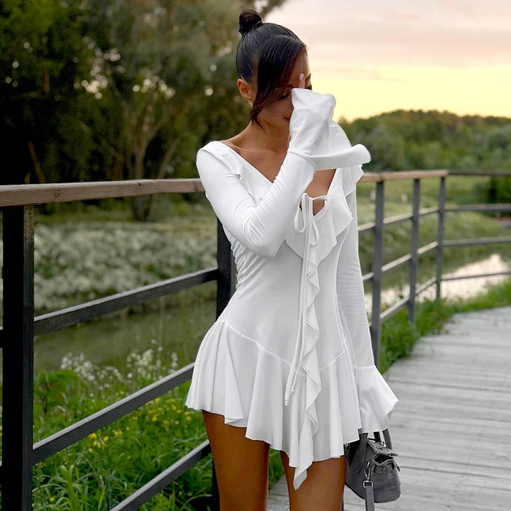 Mini Dress with Ruffle and Bell Sleeves - Philly