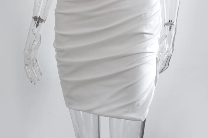 Fitted mini dress with small slit detail - ANGEL