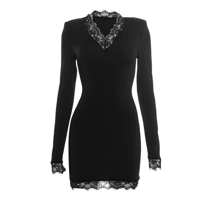 Mini Dress with Lace Decoration - MIRAN