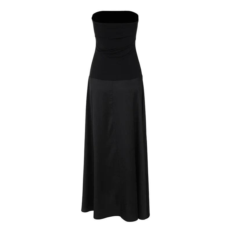 Strapless Satin Maxi Dress - Marina