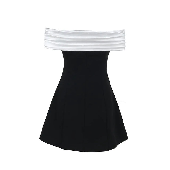 Mini dress with satin off-shoulder straps - Sia