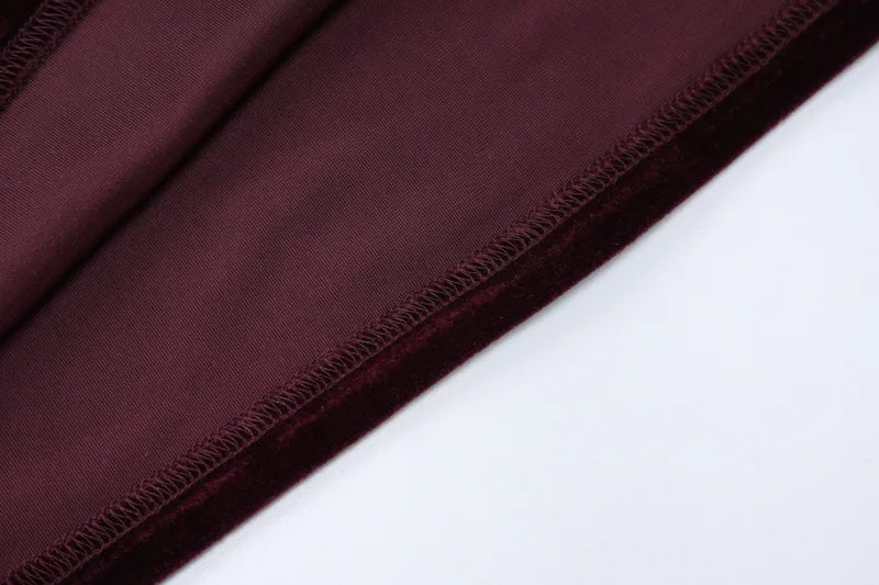Velvet maxi dress with one sleeve and open back - Alina