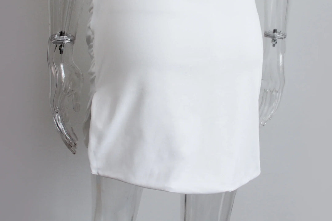 Fitted mini dress with small slit detail - ANGEL