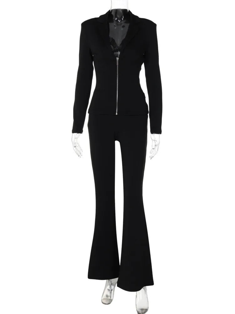 Elegant two-piece suit with zipper closure - Lorraine