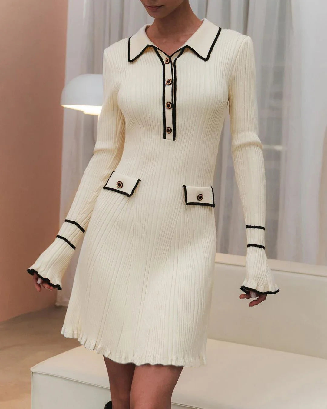 Knitted Maxi/Mini Dress with European Design - Marceline