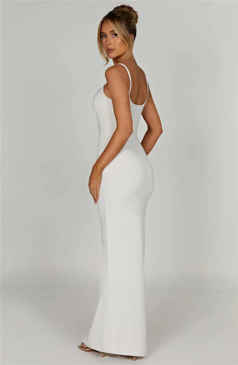 Fitted maxi dress with shaping fabric - Jordi