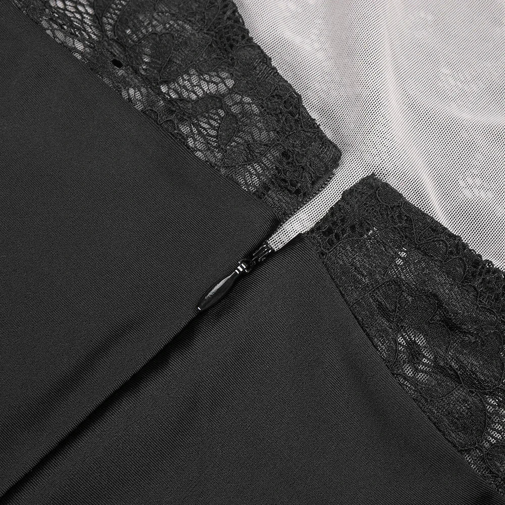 Maxi Dress with Ruching, Collar Cut, Opaque Lace Design, and Open Back - Elliana