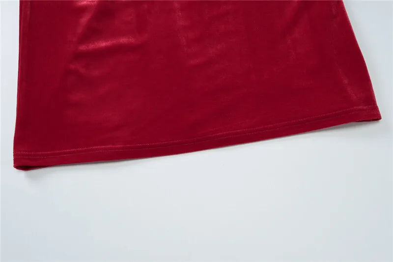 Maxi Velvet Dress with Dropped Collar and Open Back - Marla