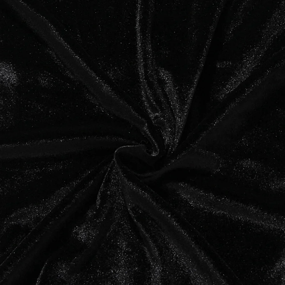 Mini velvet dress with deep V neckline decorated with diamonds - SANA
