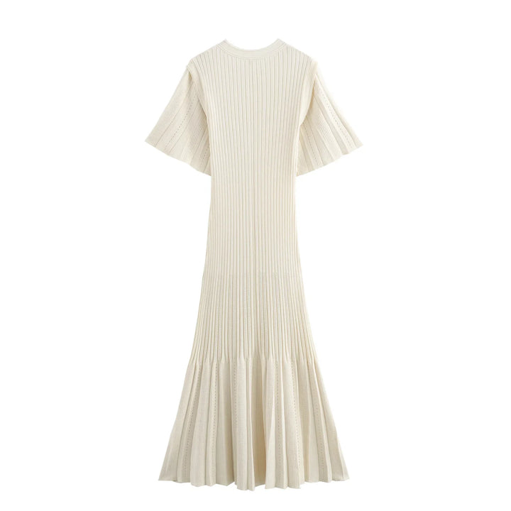 Midi Knitted Dress with French Vintage Design - Mimi