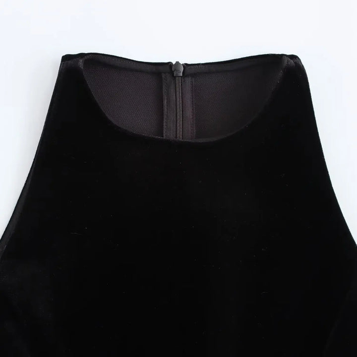 Velvet Mini Dress with A-Line Cut - Sydney