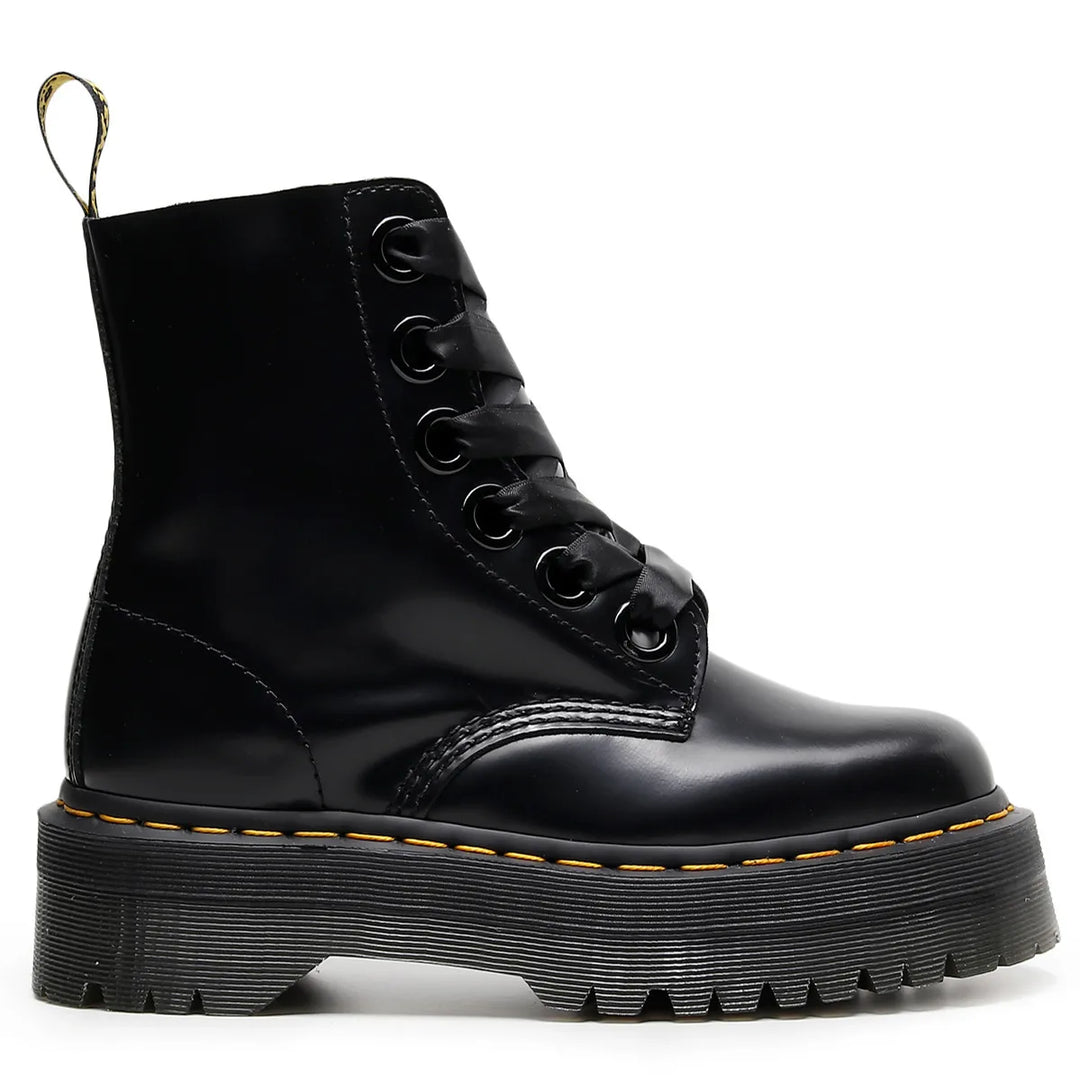 Leather boots with satin laces - Winnie