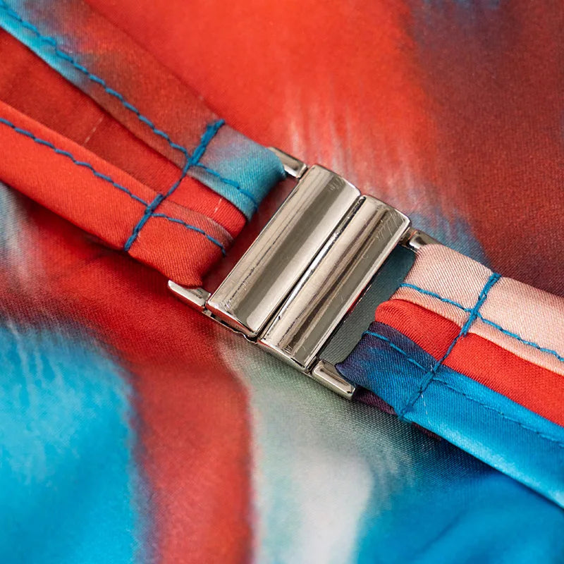 Colorful Satin Maxi Dress - Skylar