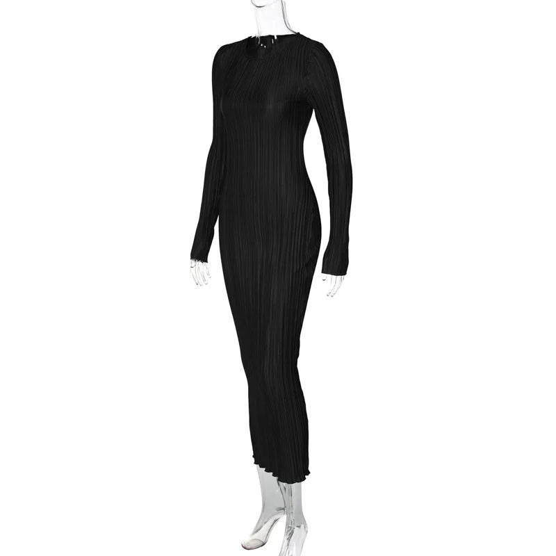 Ruched Shiny Fabric Maxi Dress - Abigail