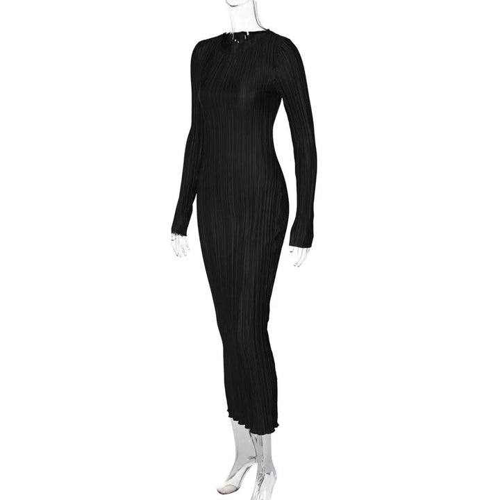 Ruched Shiny Fabric Maxi Dress - Abigail