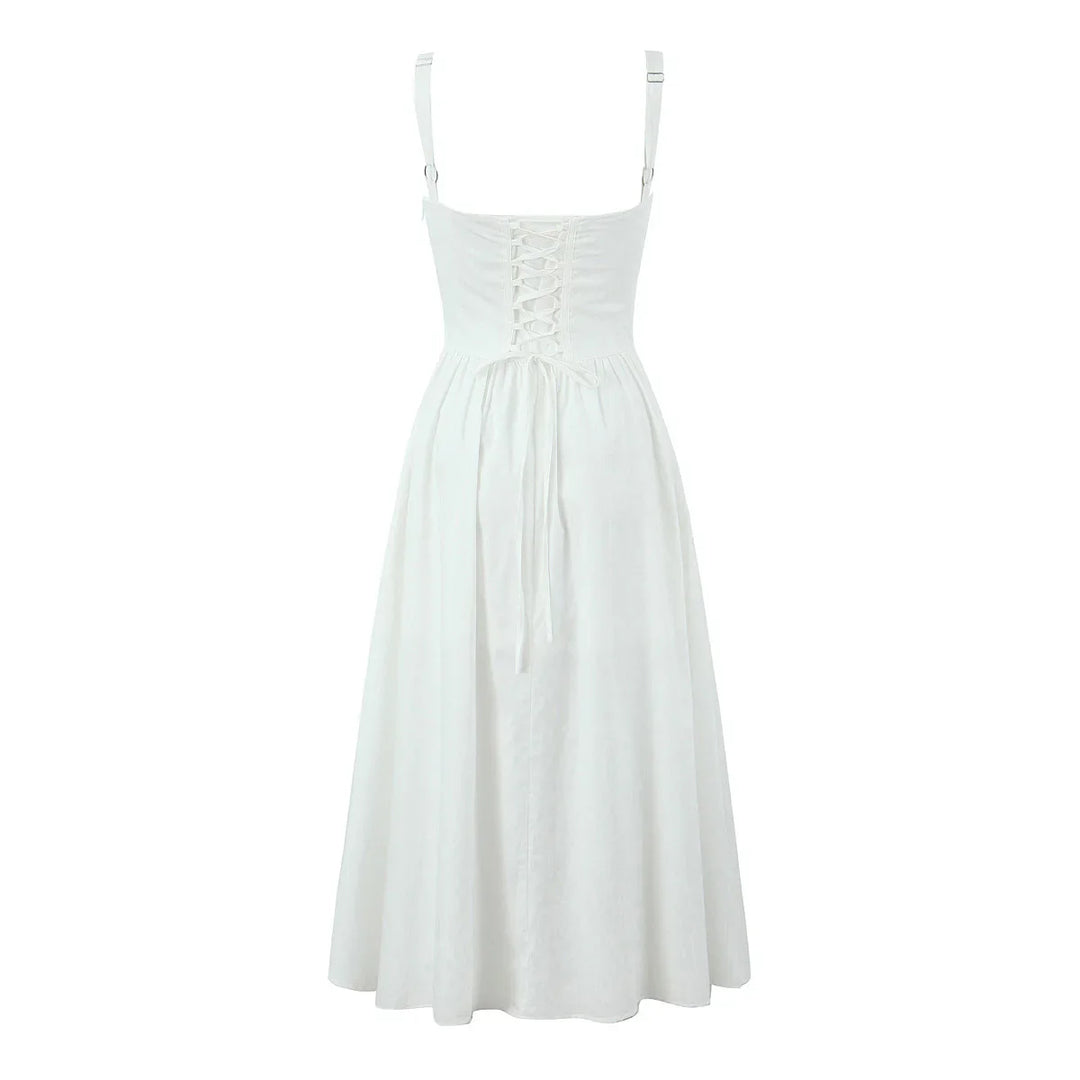 A-Line Midi Dress with Slit Detail - Paloma